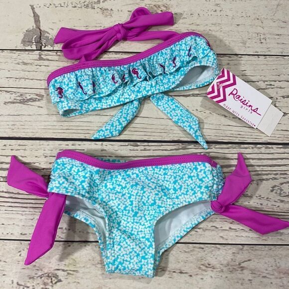 NWT Raisins Girls Toddler/ Girl’s 2Pc. Swimsuit Bikini Tiny Dancer Miramar - Picture 1 of 8